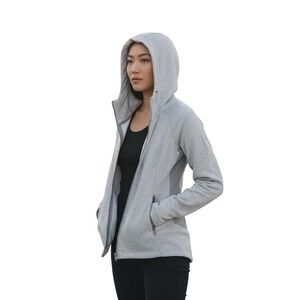 Athleta Gray Full‎ Zip Hoodie Jacket Fleece Lined Stretch Size XS